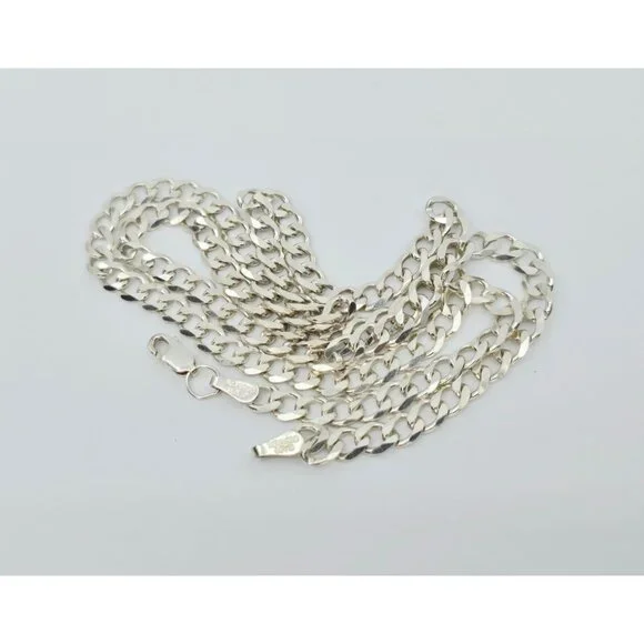 Amazing Solid 925 Sterling Silver Designer Cuban Link Chain Necklace - 21.75 L